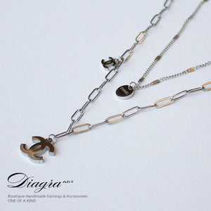 chanel Necklace silvertone handmade daigra art 2907228 3