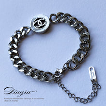 Load image into Gallery viewer, Chanel chain bracelet white opal silvertone Diagra art 2807227