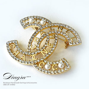 Chanel brooch encrusted with crystals and Pearls Diagra art 190234