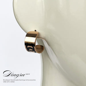 Chanel earrings rose gold tone Diagra Art 0303239