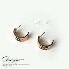 Load image into Gallery viewer, Handmade earrings rose gold tone Diagra Art 0303239