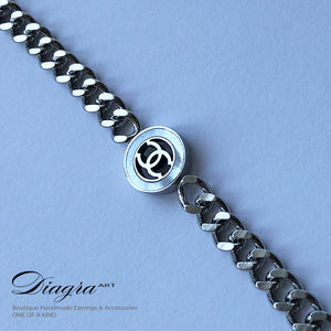Chanel chain bracelet white opal silvertone Diagra art 2807227 3