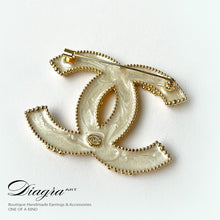 Load image into Gallery viewer, Chanel Brooch Handmade gold tone back