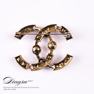 cc-brooch-old-gold-tone-crystal-handmade-diagra-art-200237-back