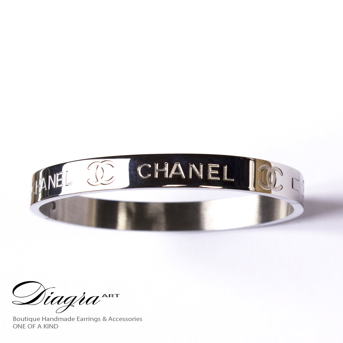 Chanel Textured Logo Bangle - Gold-Plated Bangle, Bracelets - CHA910753 |  The RealReal
