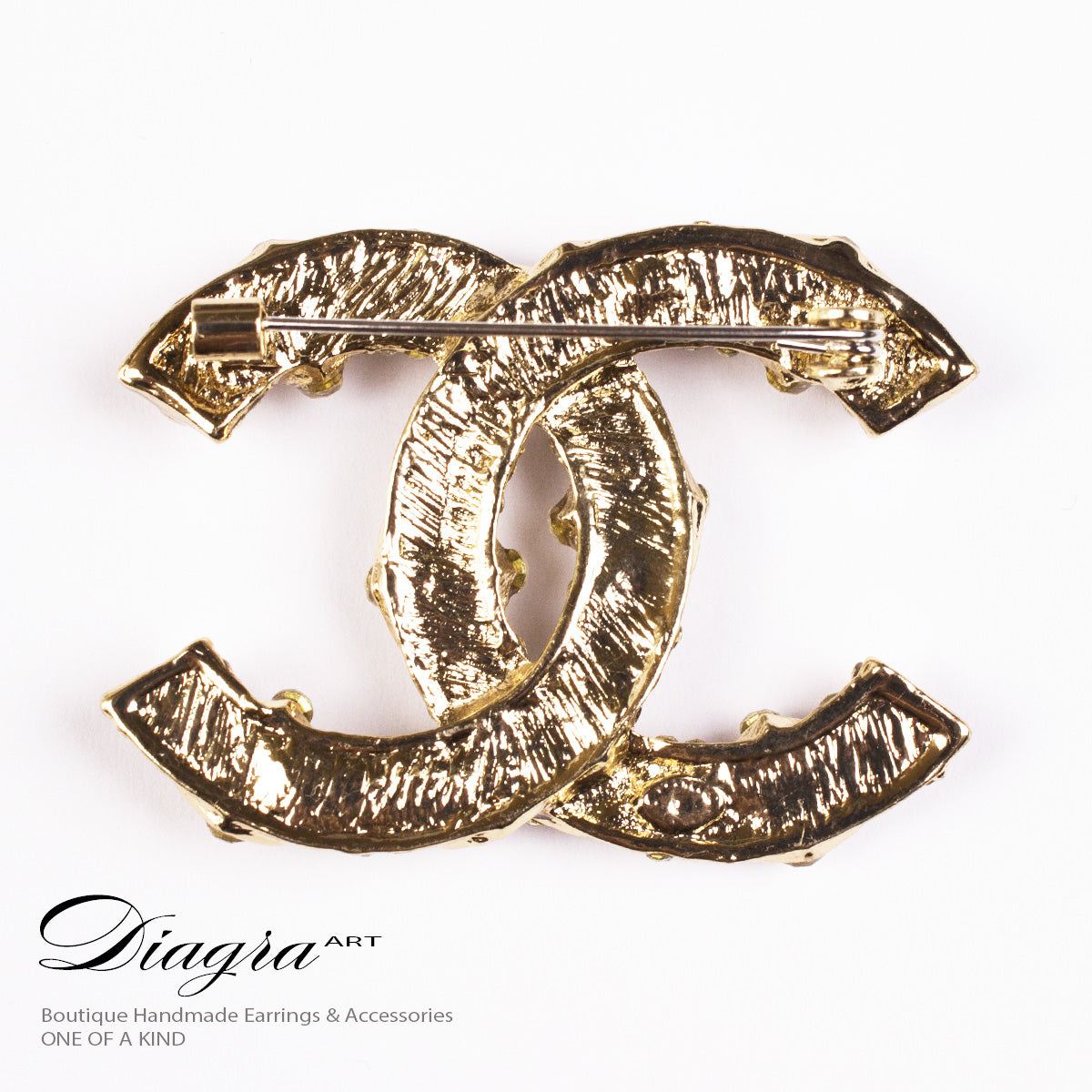 Chanel brooch gold crystal handmade designer inspired 61913 – Diagra
