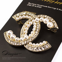 Load image into Gallery viewer, chanel-brooch-gold-pearl-designer-inspired-handmade-61953-1