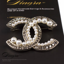 Load image into Gallery viewer, chanel-brooch-bronze-pearls-handmade-designer-inspired-62053-front-cover