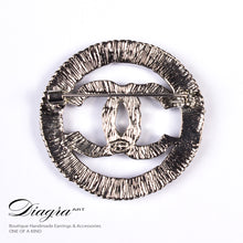 Load image into Gallery viewer, chanel-brooch-round-bronze-designer-inspired-handmade
