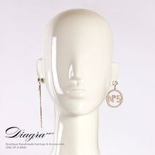 Load image into Gallery viewer, chanel-n5-earrings-handmade-designer-inspired-61920-front