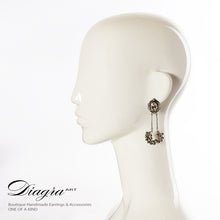 Load image into Gallery viewer, handmade-earrings-silver-zircon-one-kind-diagra-art-61940-head