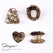 Load image into Gallery viewer, set-4-cc-chanel-brooches-vintage-crystal-diagra-art-200241-back